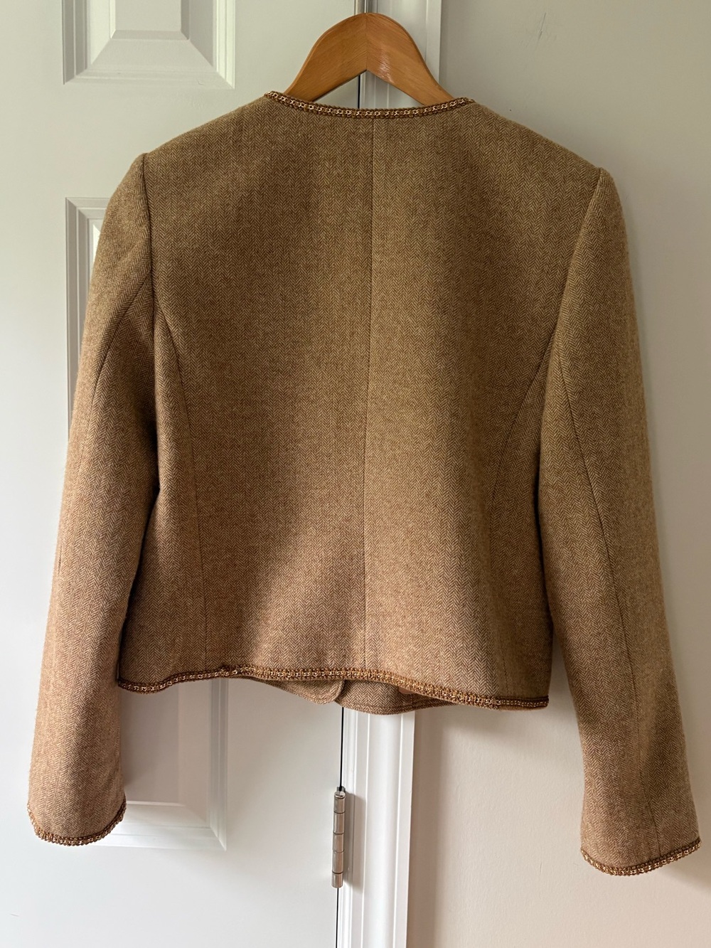 GOELIA brown washable wool blend cropped jacket - Picture 3 of 10